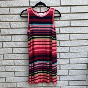 LOFT Outlet Colourful Striped A-line Mini Dress Sz S